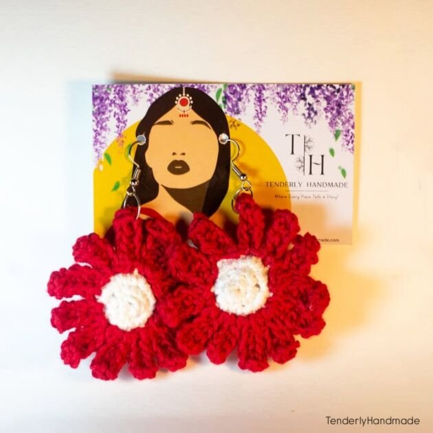 Red Dahlia Dangles