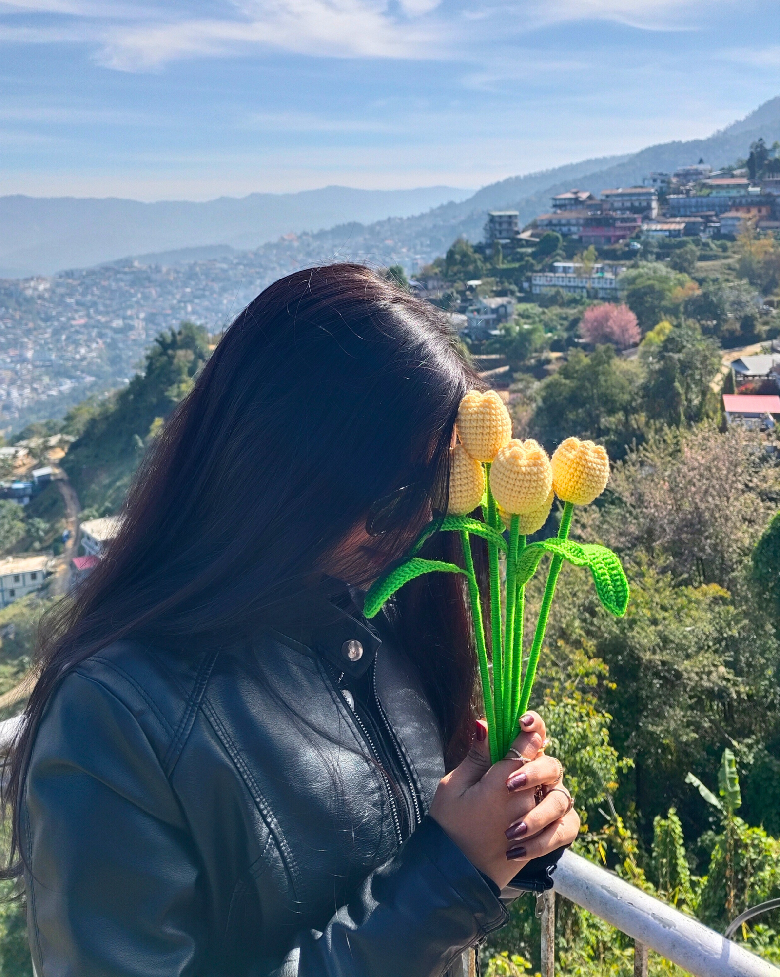 aesthetic yellow crochet tulip flower handmade India
