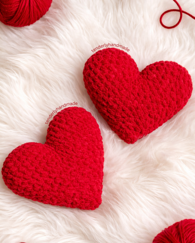 Handmade crochet heart plush by Tenderly Handmade, cute heart soft toy gift for girlfriend, valentine and handmade gift India