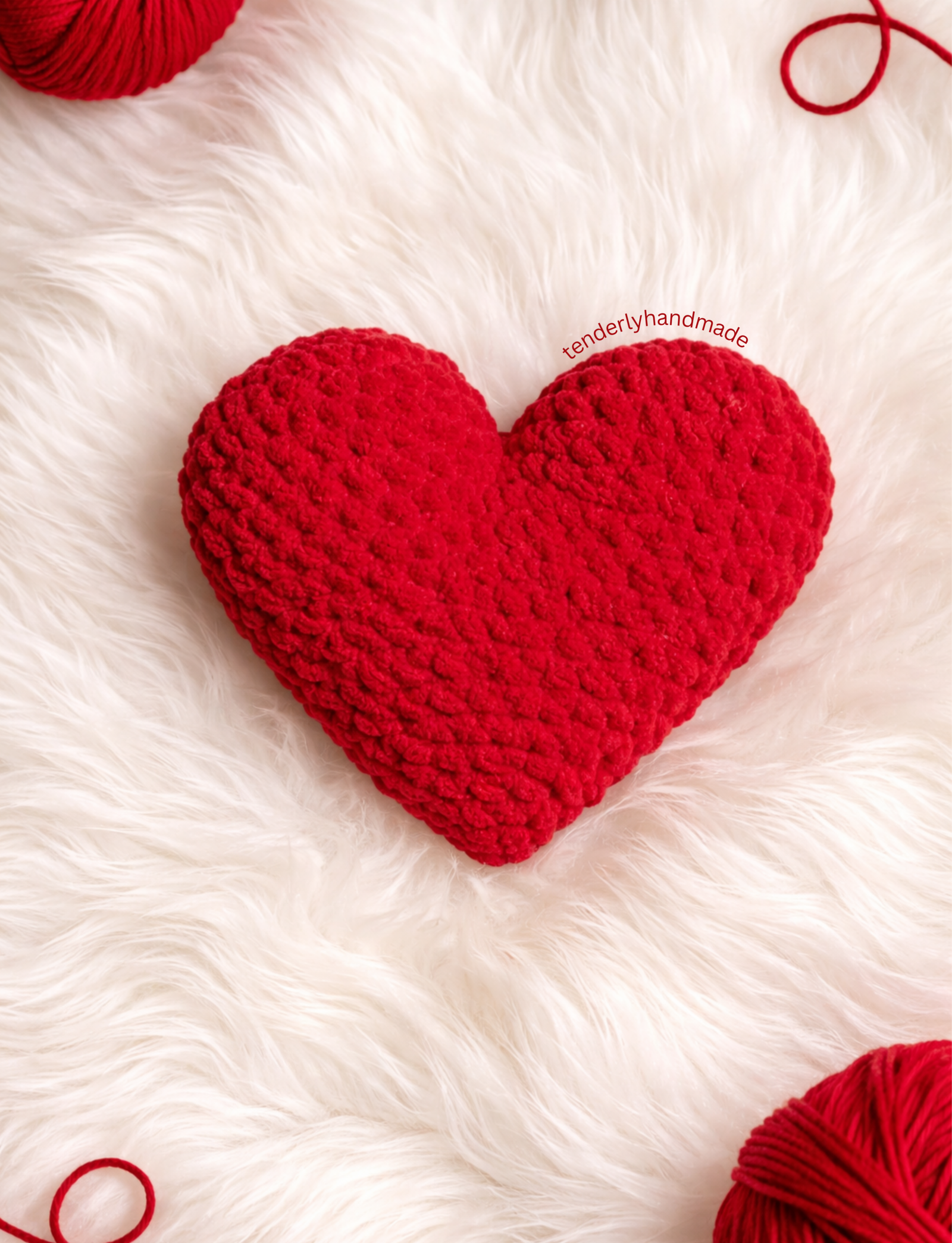 Handmade crochet heart plush by Tenderly Handmade, cute heart soft toy gift for girlfriend, valentine and handmade gift India